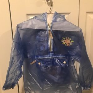 Harley Davidson motorcycle kid size 6 blue rain jacket coat Fanny pack raincoat